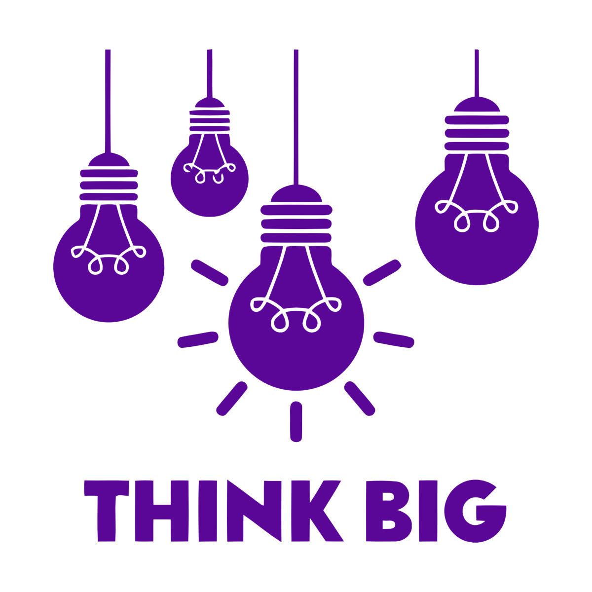 Fine Carving Stickers Think Big Office Bulb Lamp Idea Lettering It Won'T Fall Off