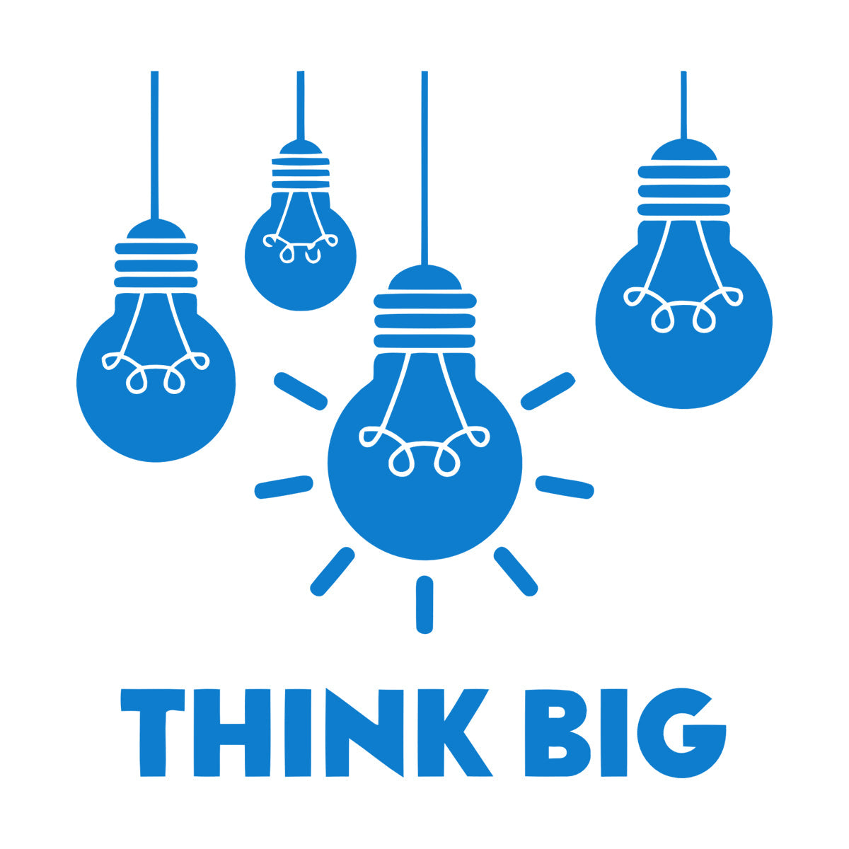 Fine Carving Stickers Think Big Office Bulb Lamp Idea Lettering It Won'T Fall Off