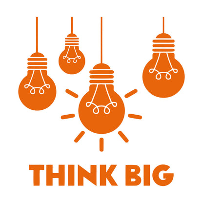 Fine Carving Stickers Think Big Office Bulb Lamp Idea Lettering It Won'T Fall Off