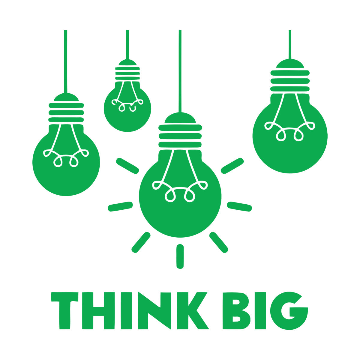 Fine Carving Stickers Think Big Office Bulb Lamp Idea Lettering It Won'T Fall Off