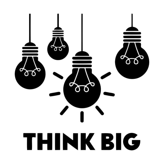 Fine Carving Stickers Think Big Office Bulb Lamp Idea Lettering It Won'T Fall Off