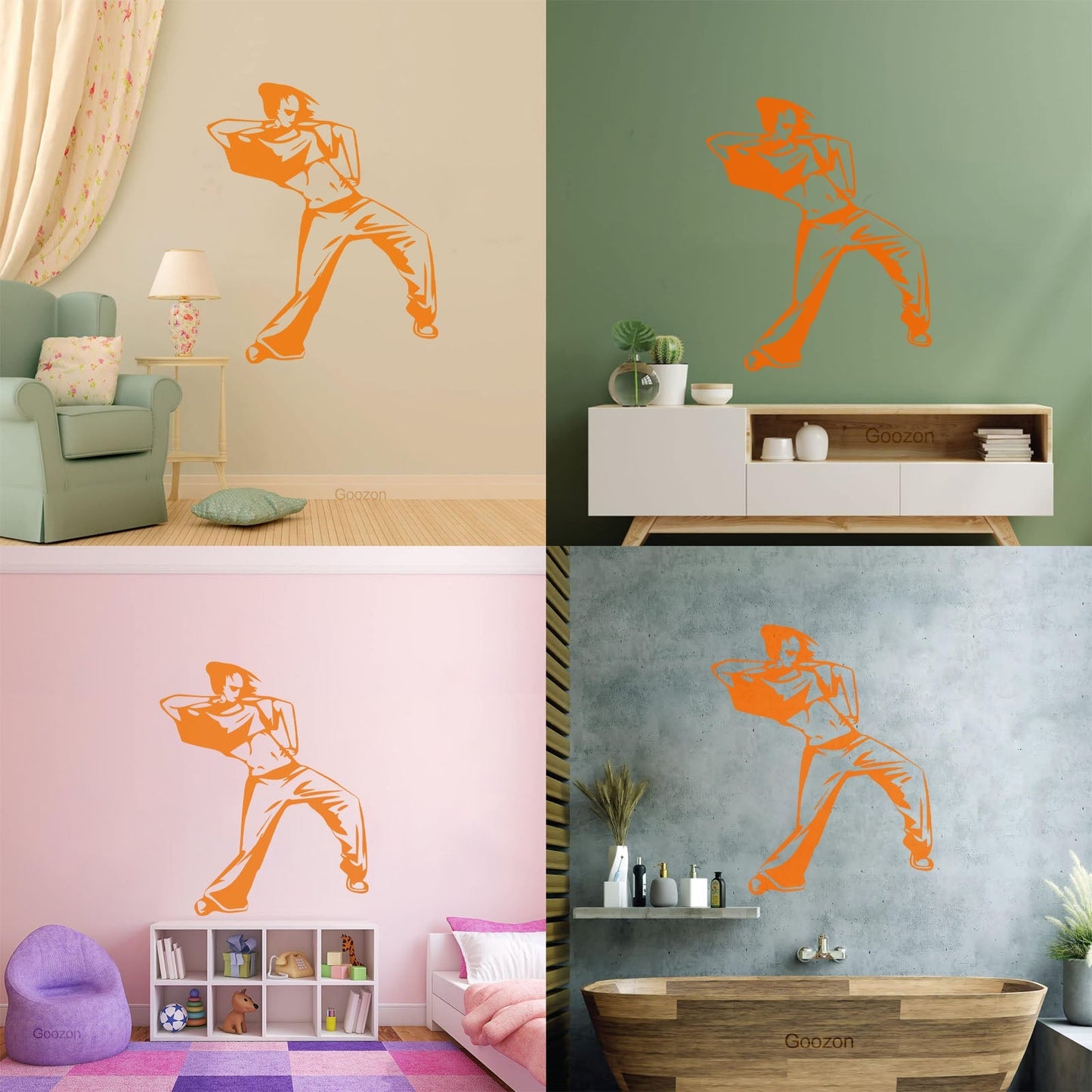 Fine Carving Decals Girl Street Dancer Hip Hop Dance School Can Modify And Add Information