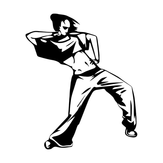 Fine Carving Decals Girl Street Dancer Hip Hop Dance School Can Modify And Add Information
