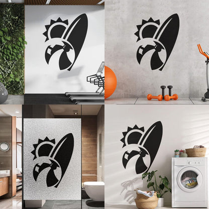 Engraving Stickers Beach Sun Ball Surf Vacation Holidays Wall Beautification