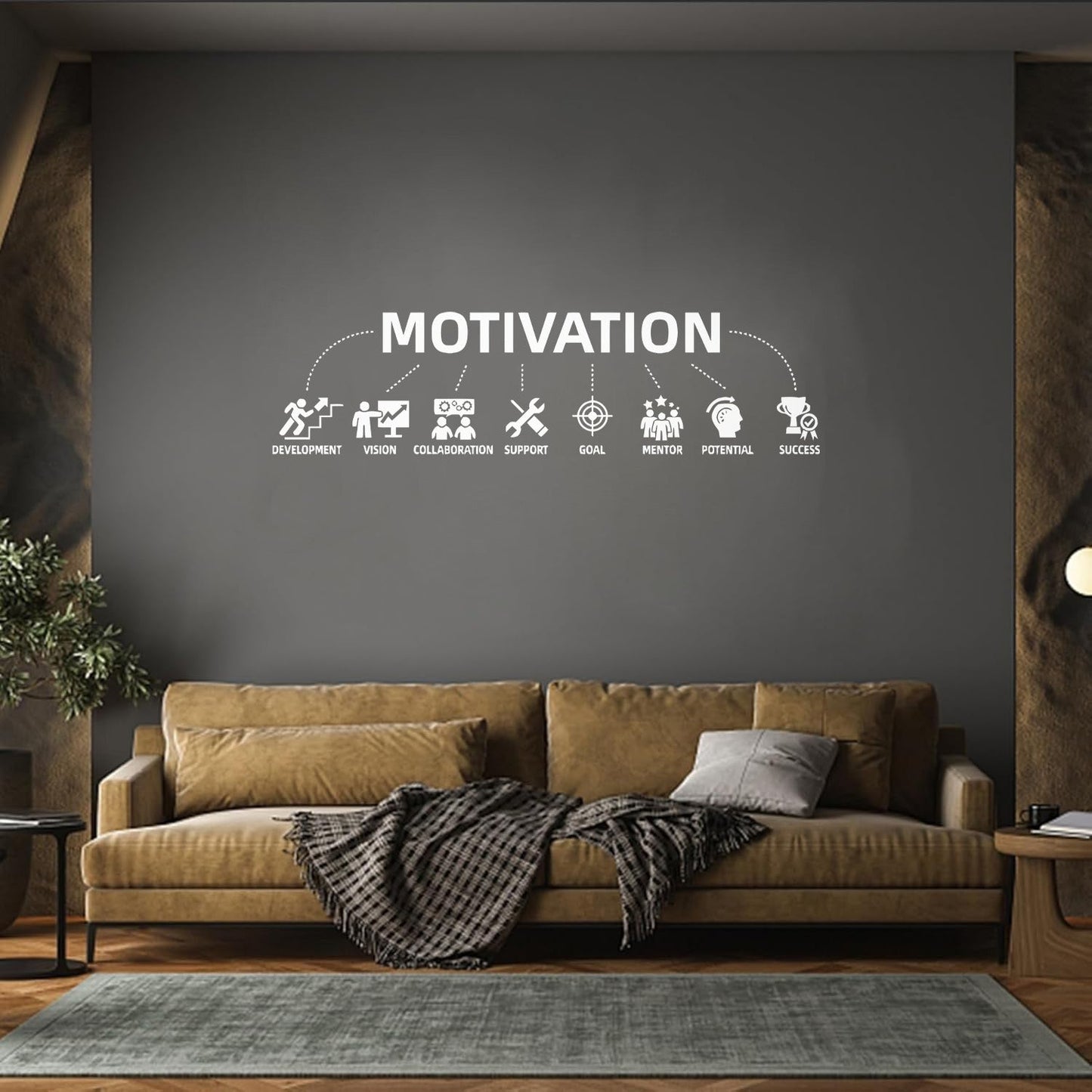 Wall Stickers Paster Paper Motivation Development Success Mentor Office Style Equipped With Transfer Film Kit