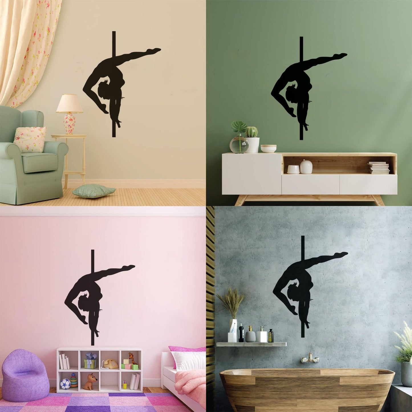 Wall Stickers Appeal Girl Pole Dance Striptease Multiple Size Options
