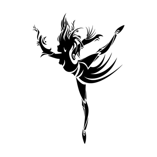 Abstract Dancing Girl Tattoo Style Fine Carving Decals Waterproof