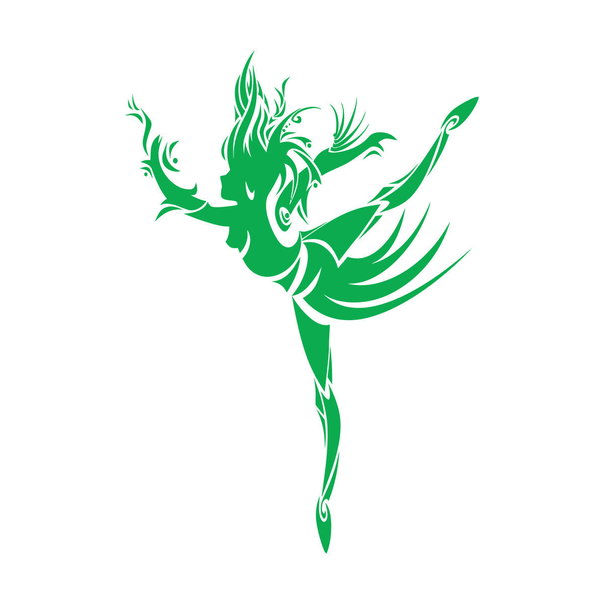 Abstract Dancing Girl Tattoo Style Fine Carving Decals Waterproof