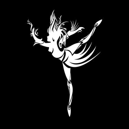Abstract Dancing Girl Tattoo Style Fine Carving Decals Waterproof