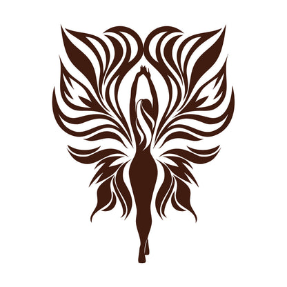 Engraving Stickers Fairy Girl Tribal Fire Flame Wings Personalized Customization