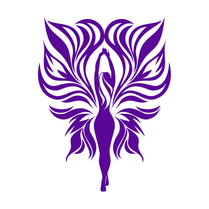 Engraving Stickers Fairy Girl Tribal Fire Flame Wings Personalized Customization