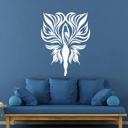 Engraving Stickers Fairy Girl Tribal Fire Flame Wings Personalized Customization