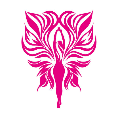 Engraving Stickers Fairy Girl Tribal Fire Flame Wings Personalized Customization