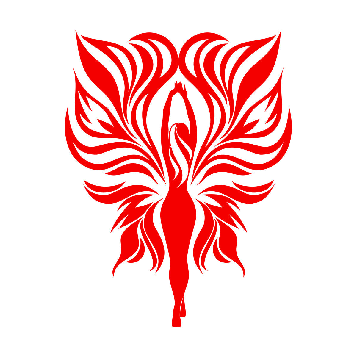 Engraving Stickers Fairy Girl Tribal Fire Flame Wings Personalized Customization