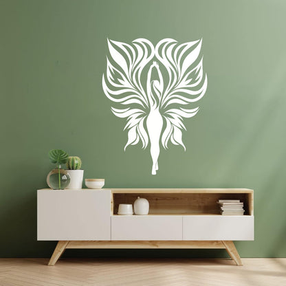 Engraving Stickers Fairy Girl Tribal Fire Flame Wings Personalized Customization