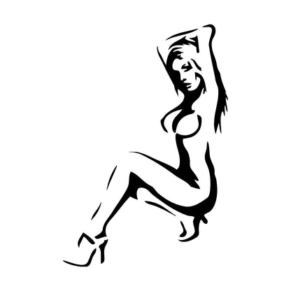 Vinyl Wall Stickers Naked Girl Hot Appeal No Clothes Striptease Boobs Window Decals