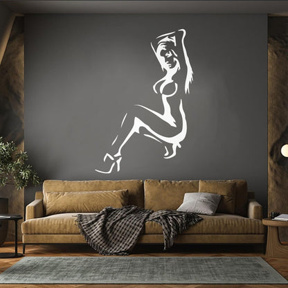 Vinyl Wall Stickers Naked Girl Hot Appeal No Clothes Striptease Boobs Window Decals