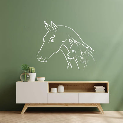 Mural And Wall Vinyl Decal Animal Horse Dog Cat House Pets Farm Kids Nursery Removable Without Leaving Glue