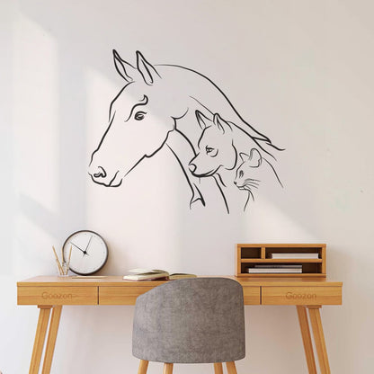 Mural And Wall Vinyl Decal Animal Horse Dog Cat House Pets Farm Kids Nursery Removable Without Leaving Glue