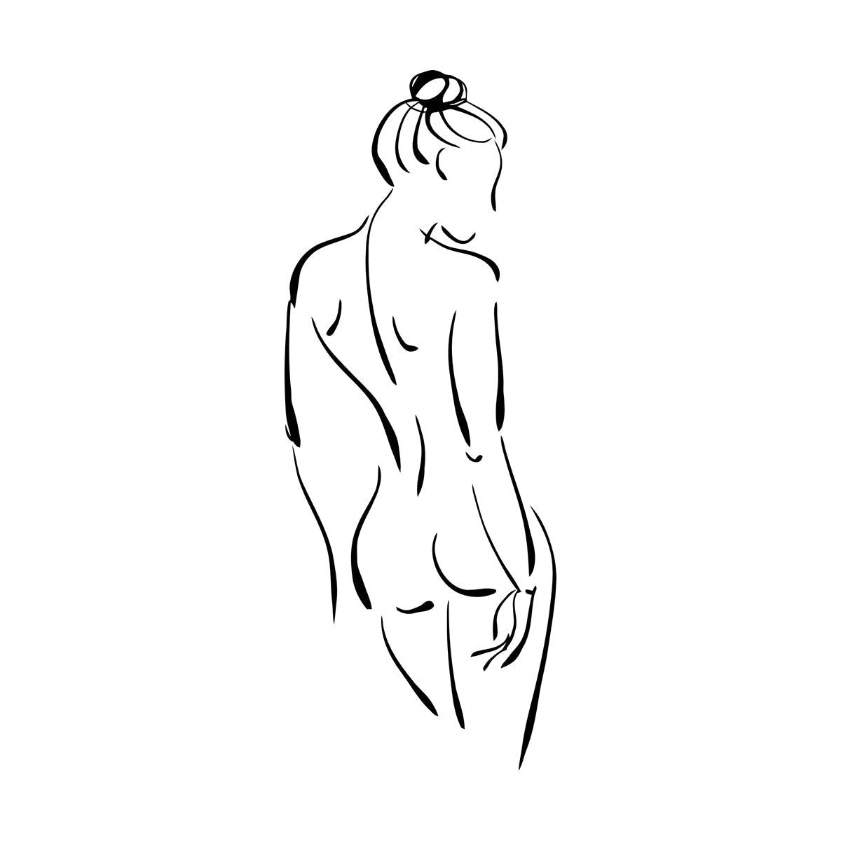 Abstract Appeal Girl Back Vinyl Art Sticker Art Mural Painting