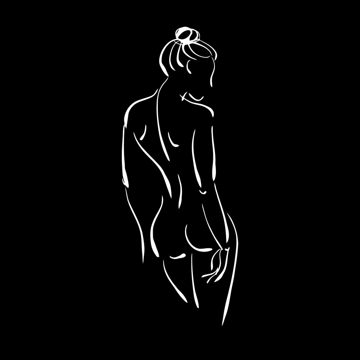 Abstract Appeal Girl Back Vinyl Art Sticker Art Mural Painting