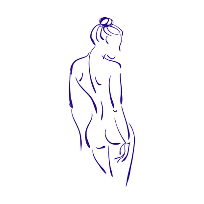 Abstract Appeal Girl Back Vinyl Art Sticker Art Mural Painting