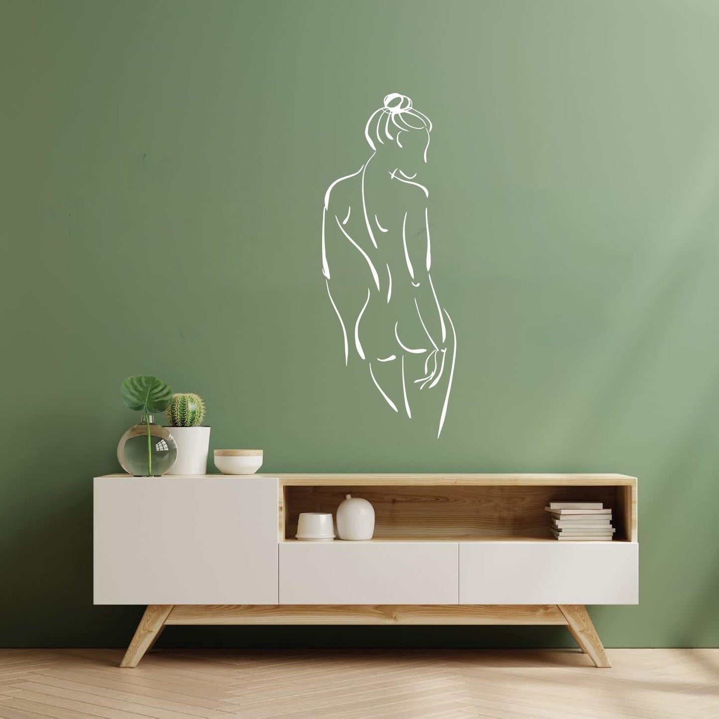 Abstract Appeal Girl Back Vinyl Art Sticker Art Mural Painting