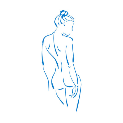 Abstract Appeal Girl Back Vinyl Art Sticker Art Mural Painting