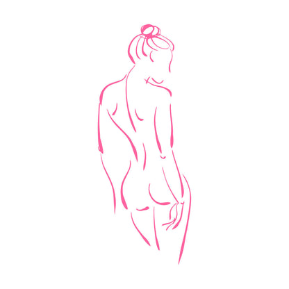 Abstract Appeal Girl Back Vinyl Art Sticker Art Mural Painting