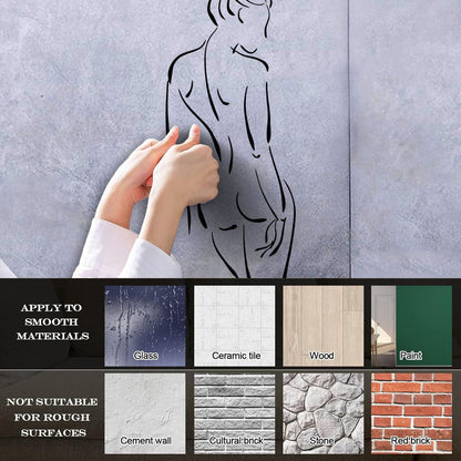 Abstract Appeal Girl Back Vinyl Art Sticker Art Mural Painting