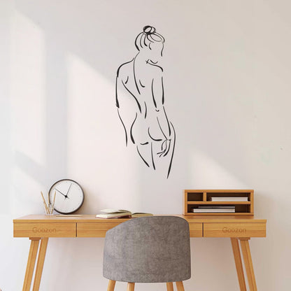 Abstract Appeal Girl Back Vinyl Art Sticker Art Mural Painting