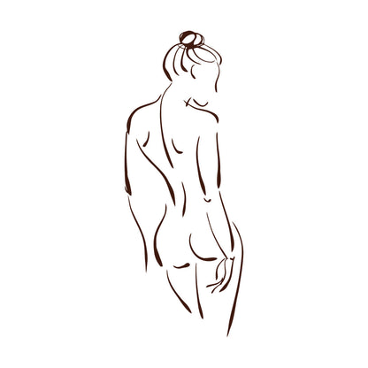 Abstract Appeal Girl Back Vinyl Art Sticker Art Mural Painting