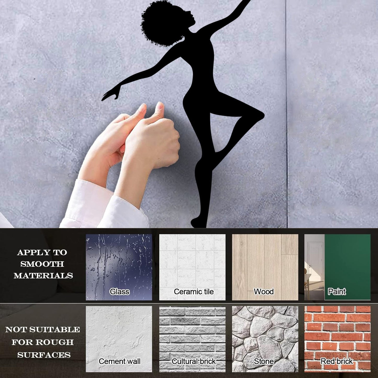 Wall Decals Pvc African Woman Afro Hairstyle Silhouette It Won'T Fall Off