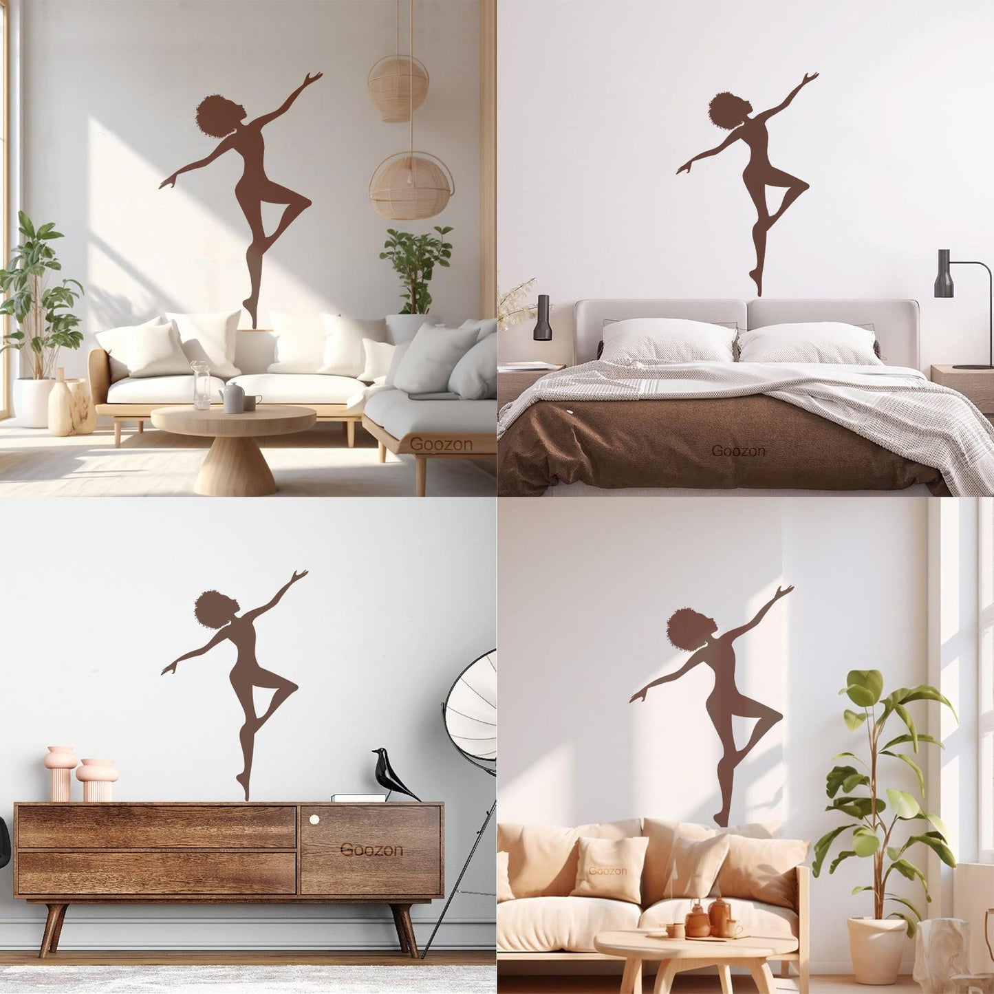 Wall Decals Pvc African Woman Afro Hairstyle Silhouette It Won'T Fall Off