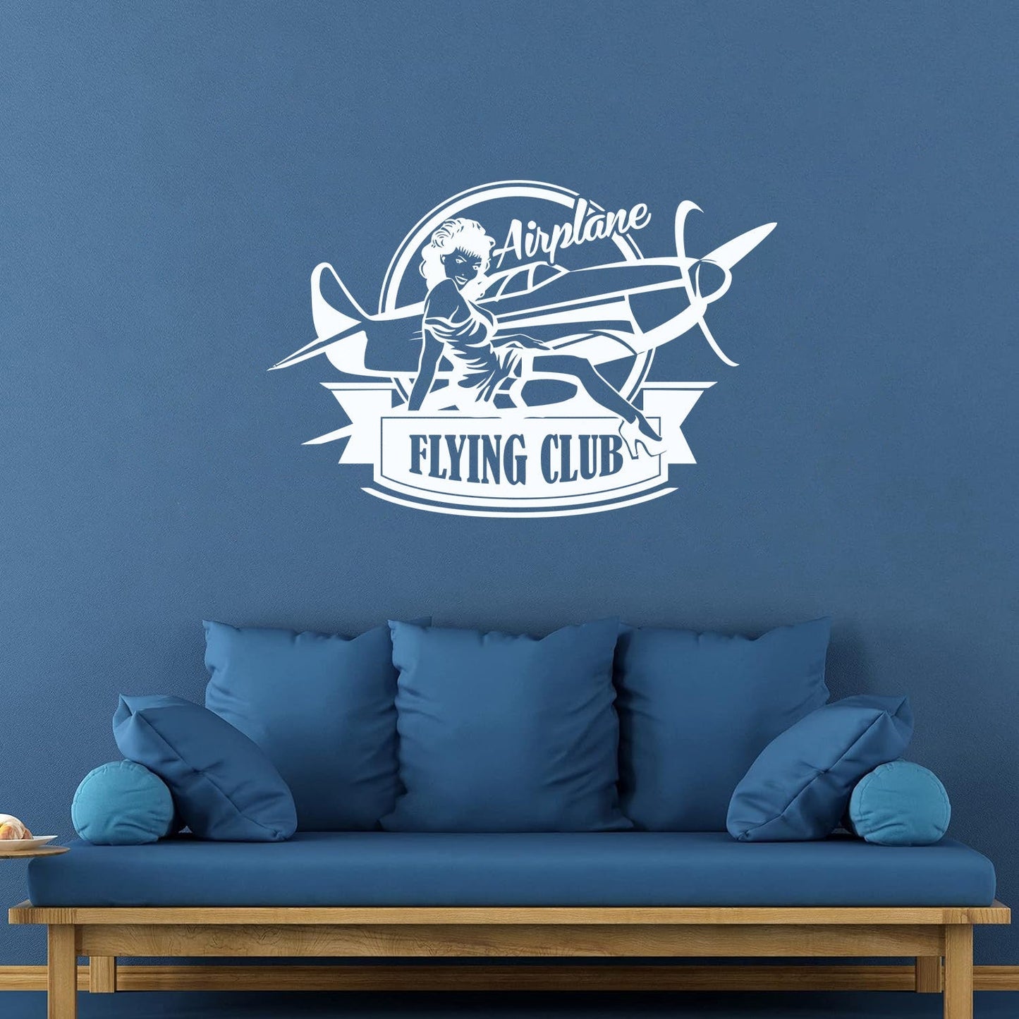 Lettering Stickers Airplane Flying Club Logo Vintage Appeal Hot Retro Girl Personalized Customization