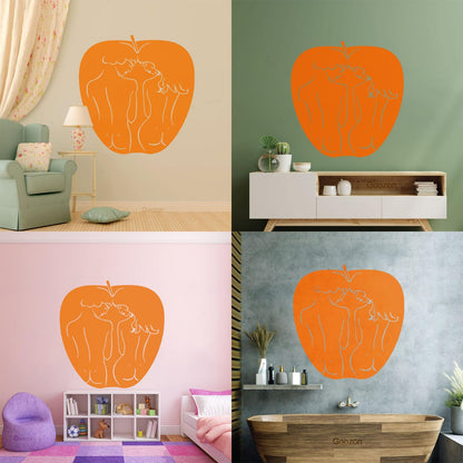 Apple Bible Adam And Eve Paradise Love Vinyl Wall Stickers Art Decoration