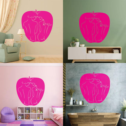 Apple Bible Adam And Eve Paradise Love Vinyl Wall Stickers Art Decoration