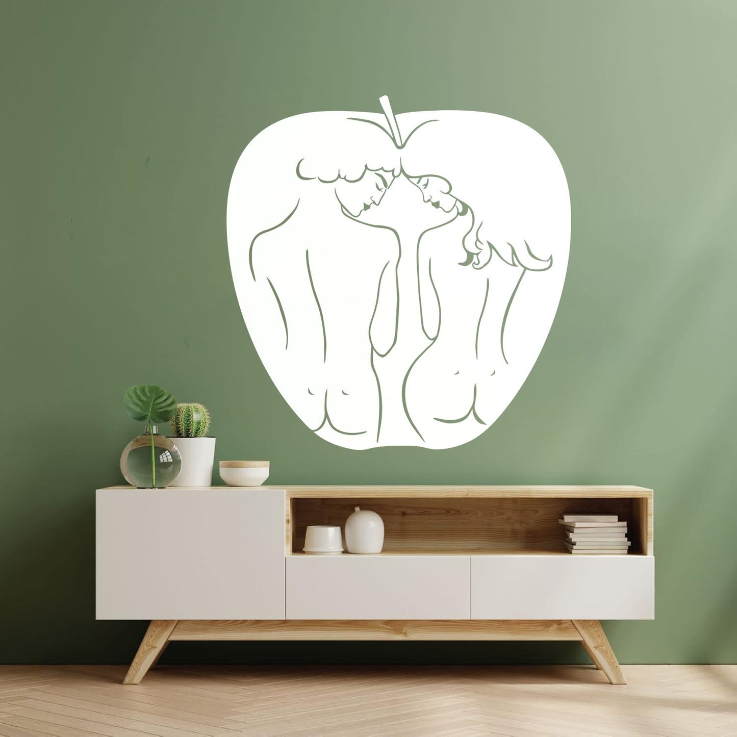 Apple Bible Adam And Eve Paradise Love Vinyl Wall Stickers Art Decoration