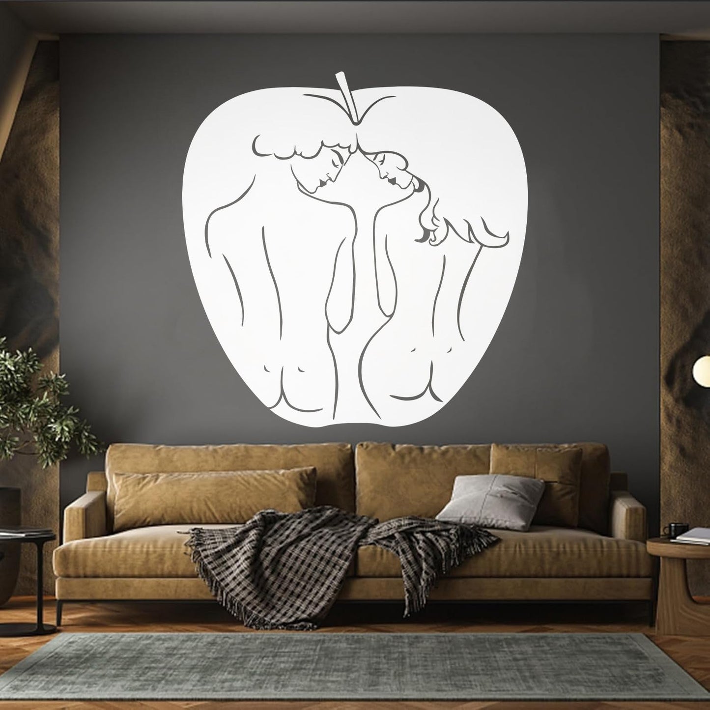 Apple Bible Adam And Eve Paradise Love Vinyl Wall Stickers Art Decoration