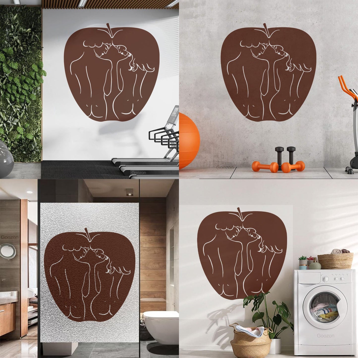 Apple Bible Adam And Eve Paradise Love Vinyl Wall Stickers Art Decoration