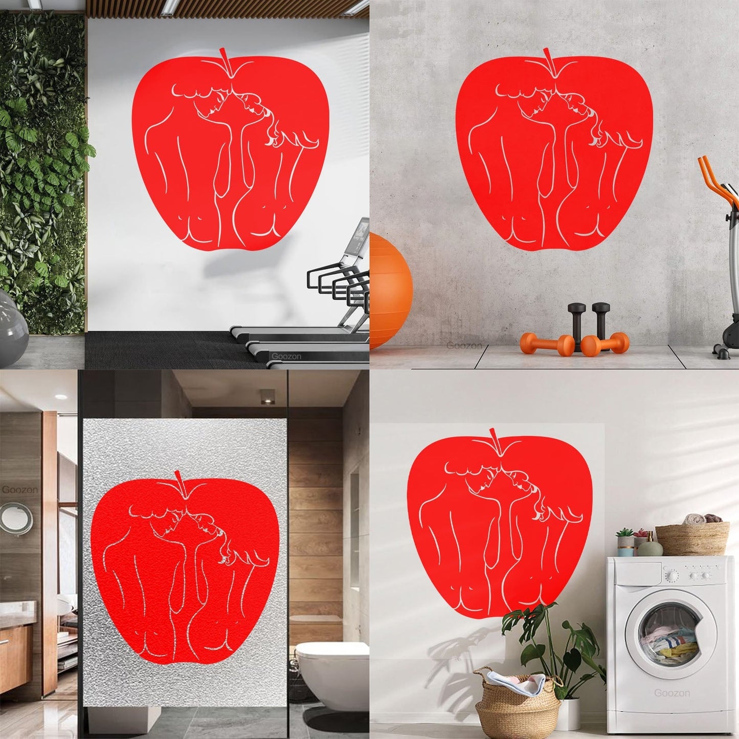 Apple Bible Adam And Eve Paradise Love Vinyl Wall Stickers Art Decoration