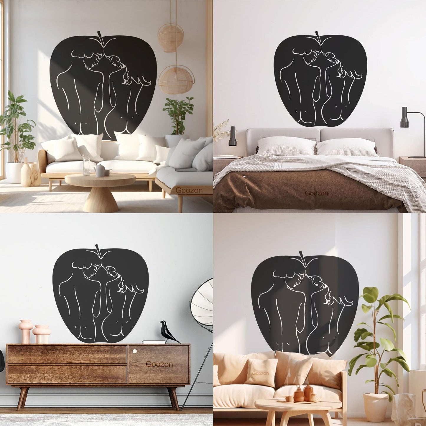 Apple Bible Adam And Eve Paradise Love Vinyl Wall Stickers Art Decoration