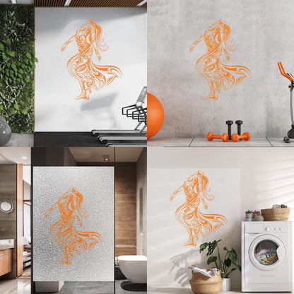 Lettering Decals Dancer Dance Studio Beautiful Appeal Girl Easy Installation