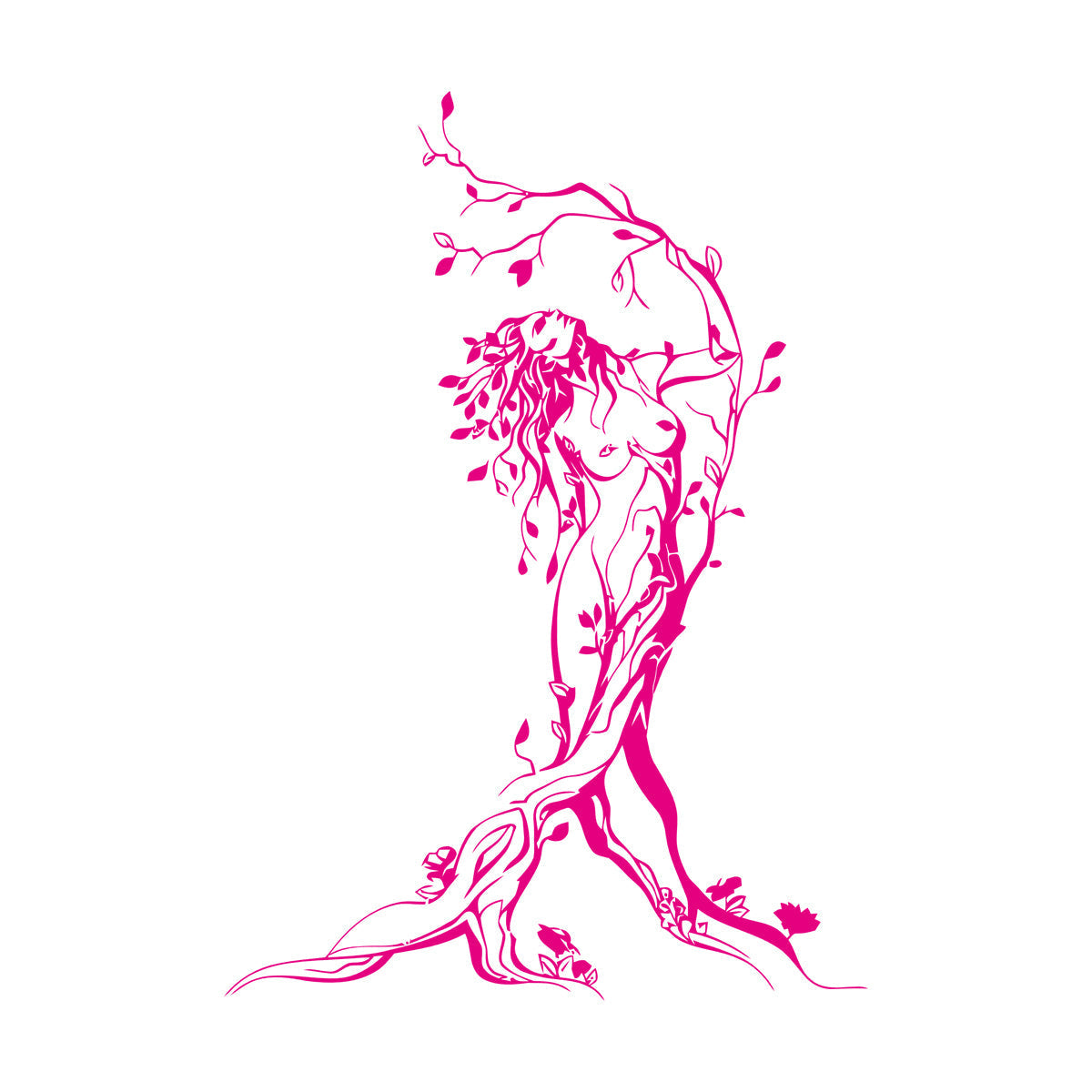 Vinyl Wall Stickers Fairy Appeal Hot Girl Tree Natural It Won'T Fall Off