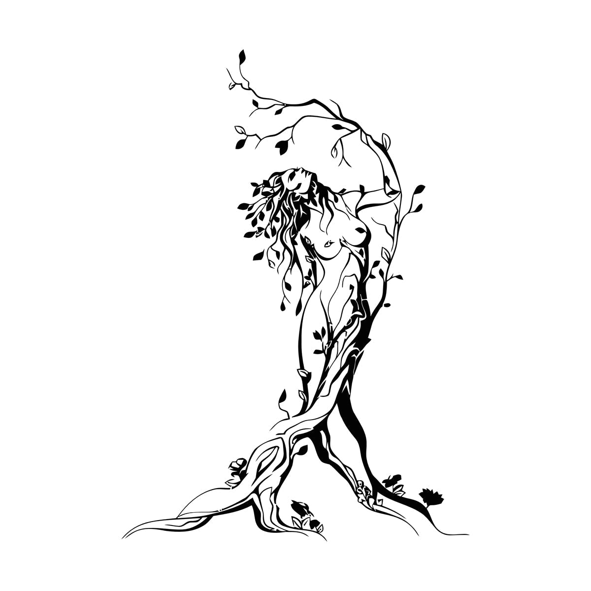 Vinyl Wall Stickers Fairy Appeal Hot Girl Tree Natural It Won'T Fall Off