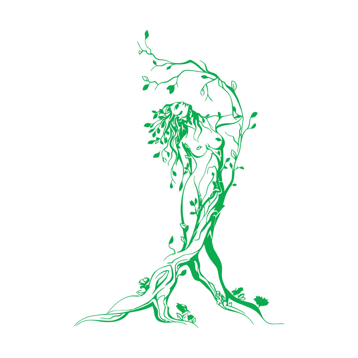 Vinyl Wall Stickers Fairy Appeal Hot Girl Tree Natural It Won'T Fall Off