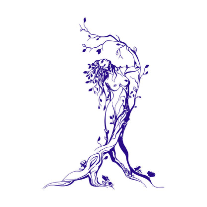 Vinyl Wall Stickers Fairy Appeal Hot Girl Tree Natural It Won'T Fall Off