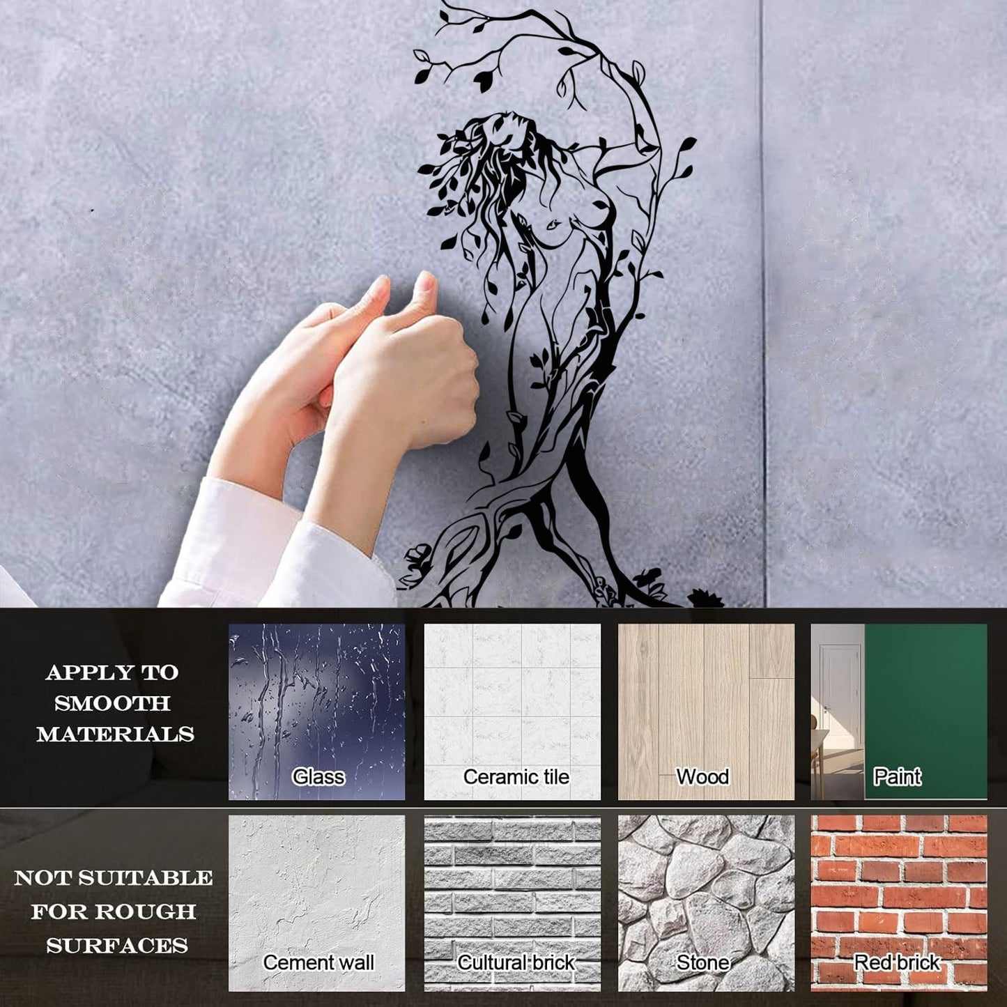 Vinyl Wall Stickers Fairy Appeal Hot Girl Tree Natural It Won'T Fall Off