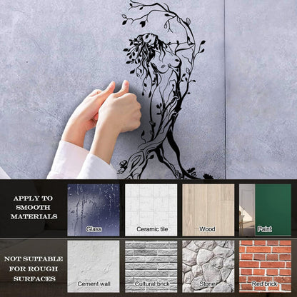 Vinyl Wall Stickers Fairy Appeal Hot Girl Tree Natural It Won'T Fall Off