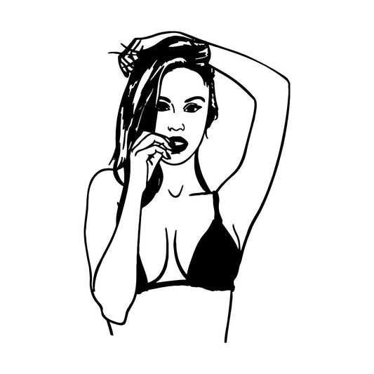 Lettering Stickers Hot Appeal Girl Swimsuit Beach Style Equipped With Transfer Film Kit